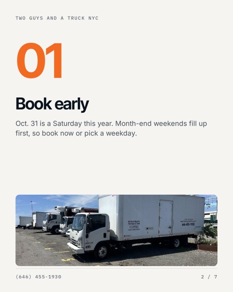 Book early: October 31 is a Saturday