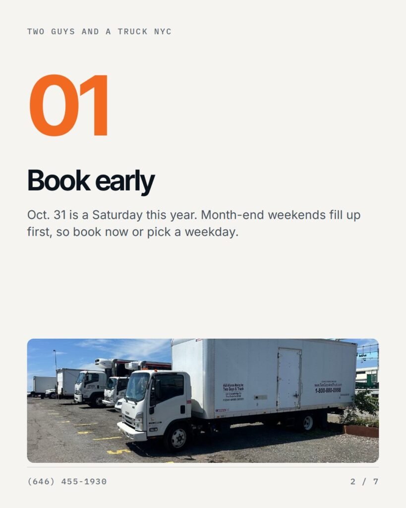 Book early: October 31 is a Saturday